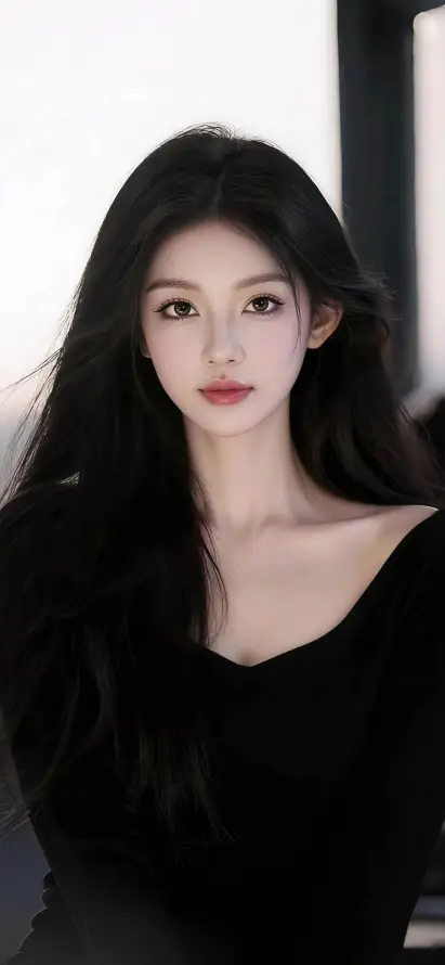 4k气质壁纸 - 露肩装 - 手机壁纸 - 长发美女「哲风壁纸」