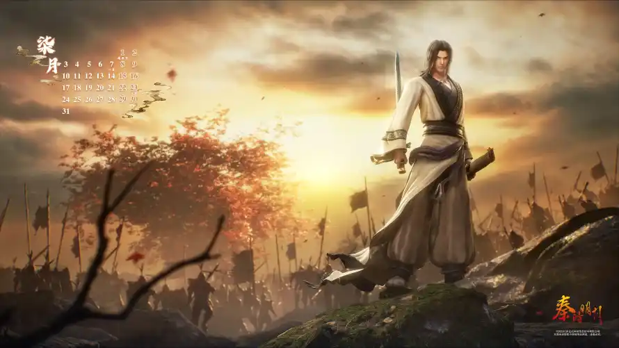 4k剑客壁纸 - 古风 - 国漫 - 夕阳「哲风壁纸」