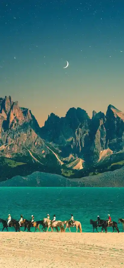 4k山脉壁纸 - 星空 - 月夜 - 湖泊「哲风壁纸」