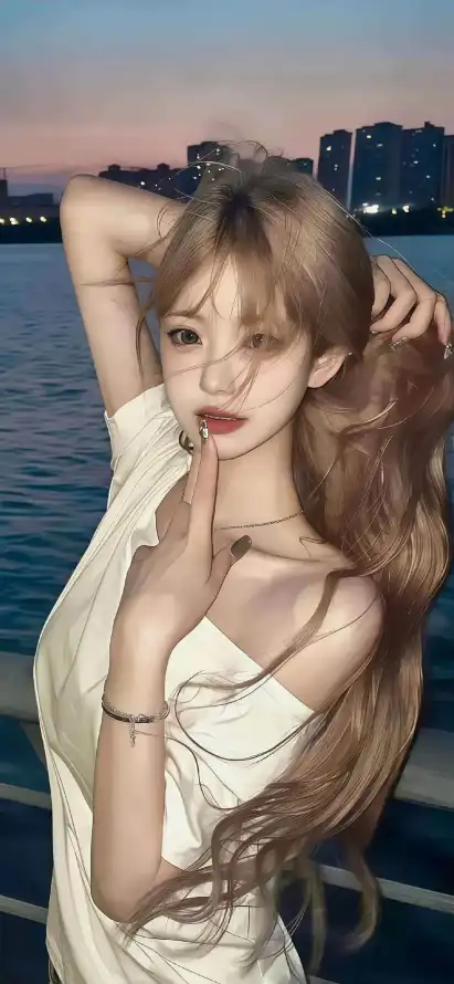 4k江边壁纸 - 长发 - 黄昏 - 城市夜景「哲风壁纸」