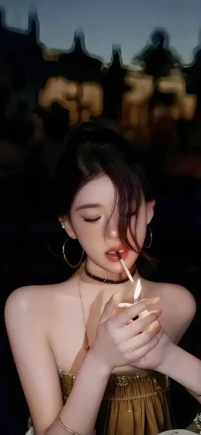 4k夜晚壁纸 - 烛光 - 迷人 - 抹胸裙「哲风壁纸」