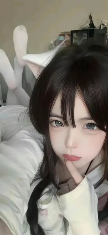 4k可爱壁纸 - 白衣 - 自拍 - 手机壁纸「哲风壁纸」