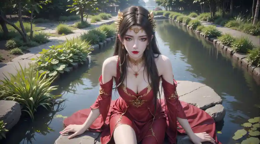 4k古风壁纸 - 园林 - 水景 - 红衣「哲风壁纸」 4k古风壁纸 - 园林 - 水景 - 红衣「哲风壁纸」