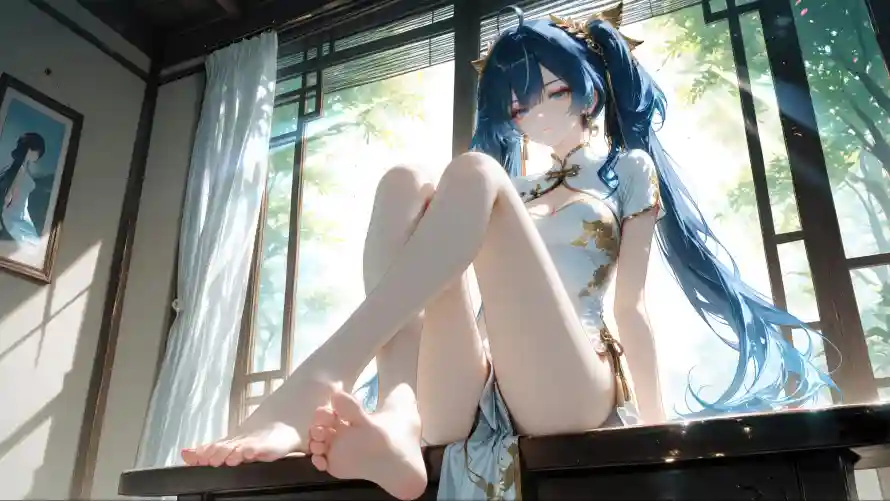 3k动漫壁纸-中式房间 - 蓝发-热门的壁纸「哲风壁纸」