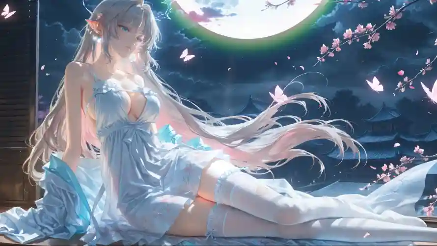 3k动漫壁纸-长发 - 蓝裙-免费下载「哲风壁纸」