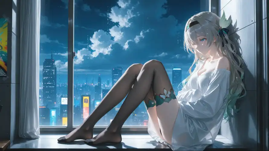 4k动漫壁纸 - 白发 - 白衣 - 窗边「哲风壁纸」 4k动漫壁纸 - 白发 - 白衣 - 窗边「哲风壁纸」