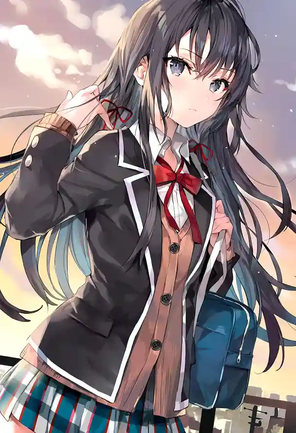 4k天空壁纸 - 校服 - 雪乃 - 格子裙「哲风壁纸」