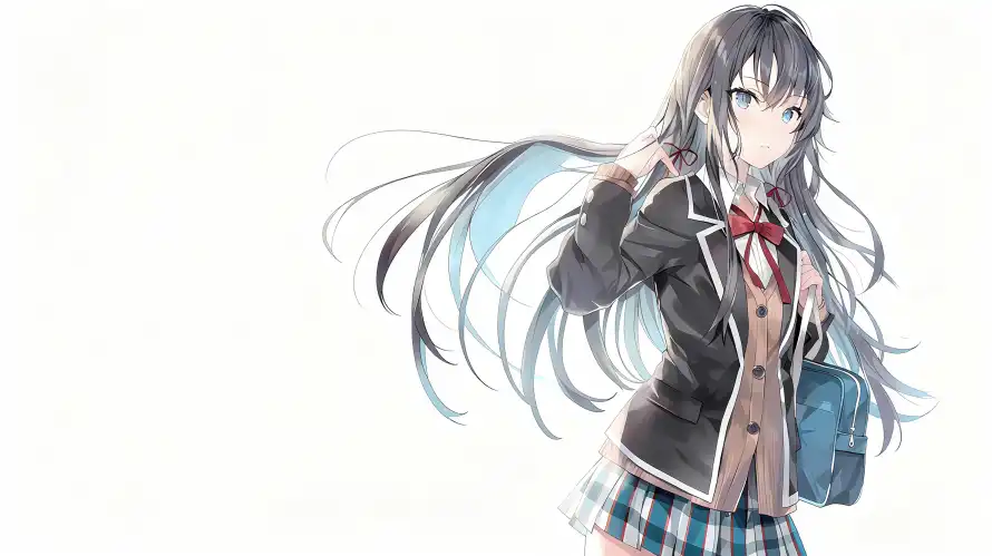 4k校服壁纸 - 背包 - 长发 - 格子裙「哲风壁纸」 4k校服壁纸 - 背包 - 长发 - 格子裙「哲风壁纸」