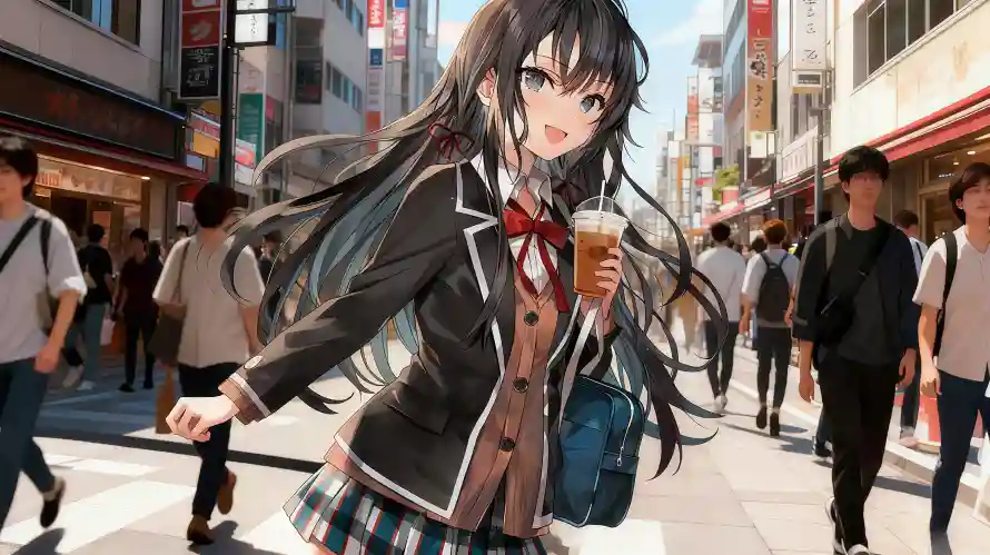 4kjk壁纸 - 长发 - 饮料 - jk制服「哲风壁纸」