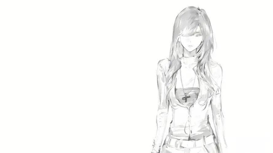 4k女性壁纸 - 手绘 - 简约 - 素描「哲风壁纸」