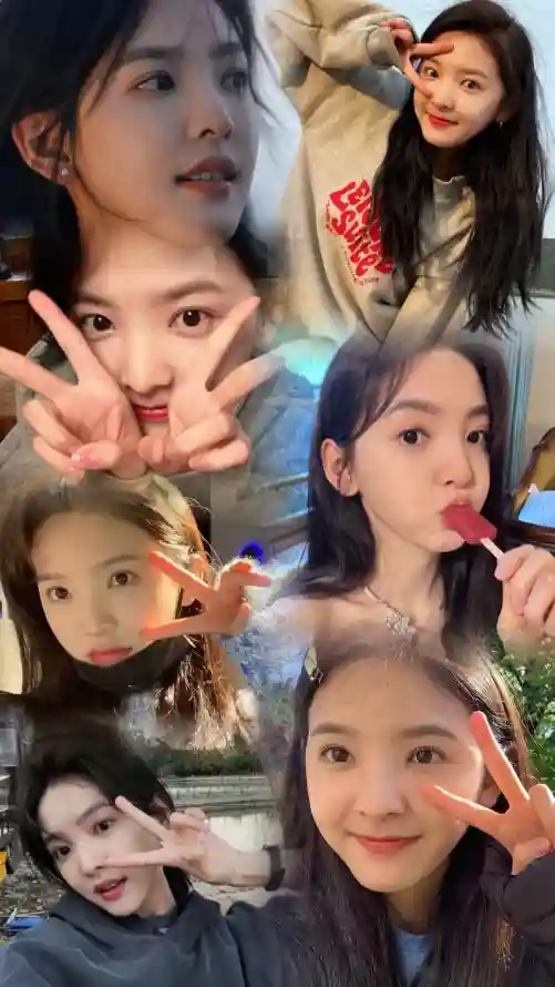 4k拼图壁纸 - 日常 - 比耶 - 美女「哲风壁纸」