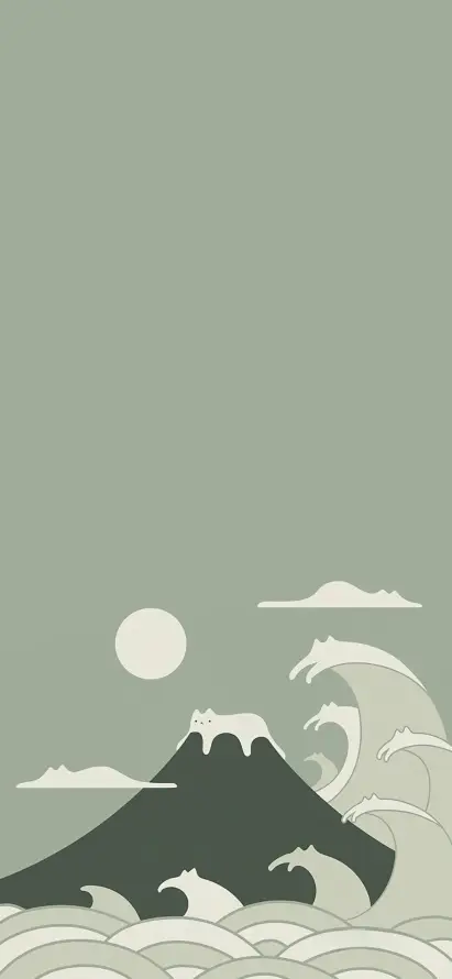 4k日式壁纸 - 山 - 海浪 - 猫猫「哲风壁纸」