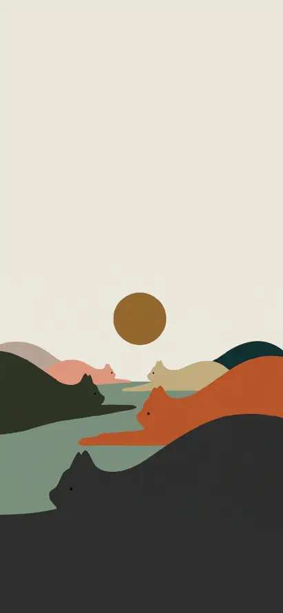 4k几何壁纸 - 太阳 - 扁平 - 抽象「哲风壁纸」