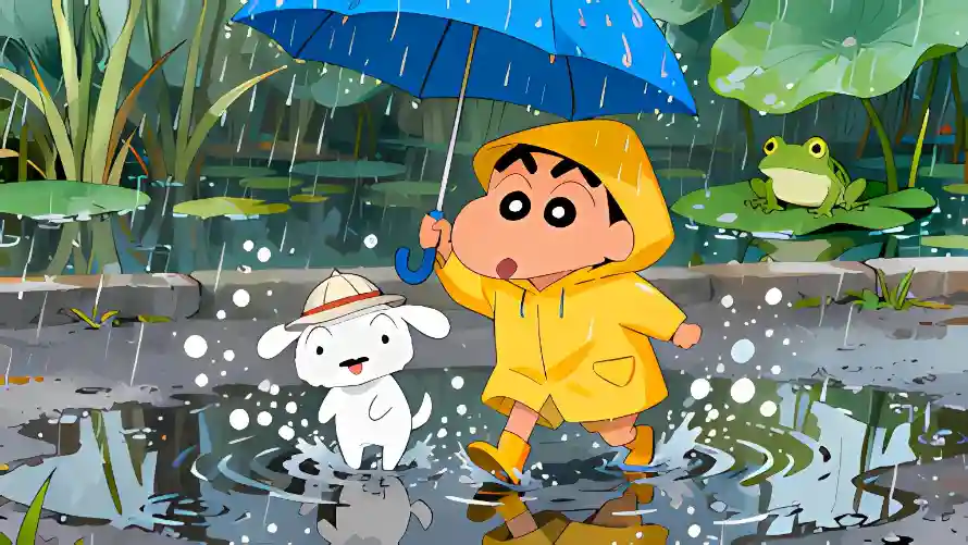 4k下雨壁纸 - 小白 - 荷叶 - 蓝色雨伞「哲风壁纸」 4k下雨壁纸 - 小白 - 荷叶 - 蓝色雨伞「哲风壁纸」