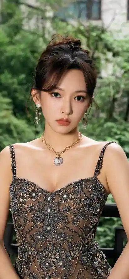 4k绿植壁纸 - 耳环 - 项链 - 亮片裙「哲风壁纸」