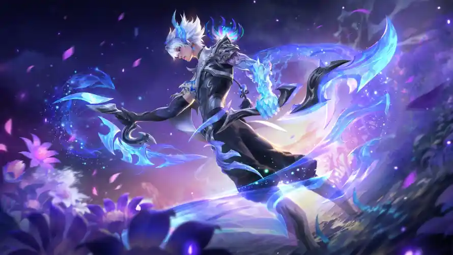 4k刺客壁纸 - 澜 - 紫花 - 蓝焰「哲风壁纸」