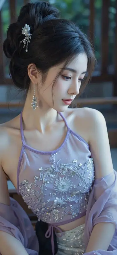 4k古风场景壁纸 - 古风美女 - 手机壁纸 - 高髻发型「哲风壁纸」