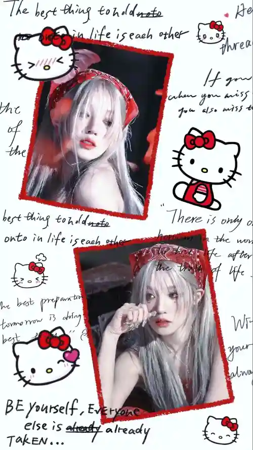 4k可爱壁纸 - 贴纸 - 宋雨崎 - 红发带「哲风壁纸」