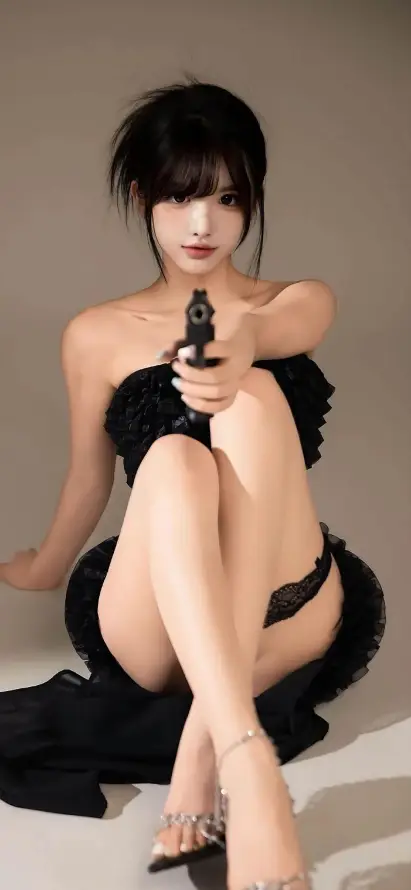 4k持枪壁纸 - 高跟鞋 - 性感穿搭 - 手机壁纸「哲风壁纸」