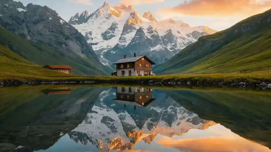 4k草甸壁纸 - 雪山 - 黄昏 - 小木屋「哲风壁纸」 4k草甸壁纸 - 雪山 - 黄昏 - 小木屋「哲风壁纸」