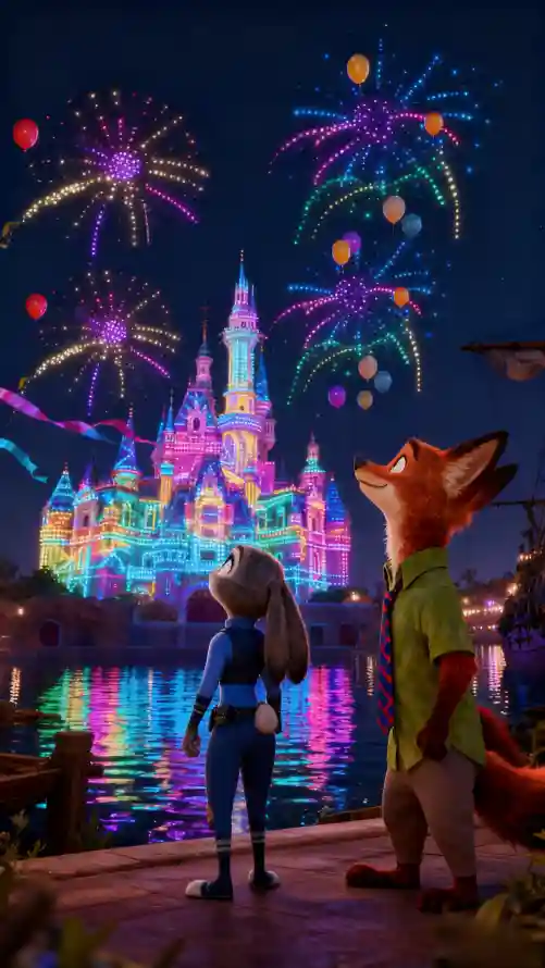 4k城堡壁纸 - 夜景 - 尼克 - 朱迪「哲风壁纸」