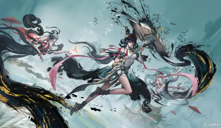 4k插画壁纸 - 飘带 - 公孙离 - 水墨风「哲风壁纸」