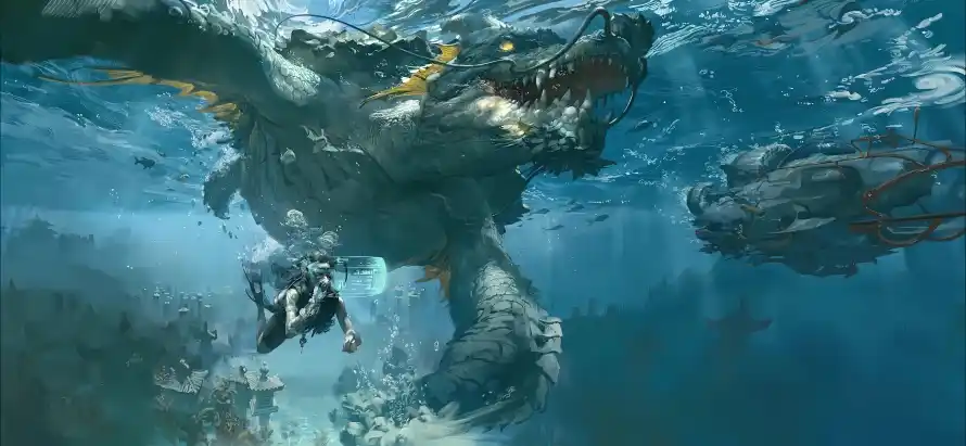 4k奇幻壁纸 - 巨兽 - 水下 - 海洋「哲风壁纸」