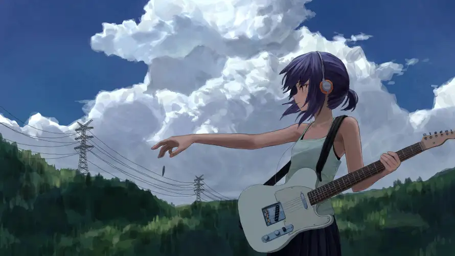 4k动漫壁纸 - 吉他 - 少女 - 山林「哲风壁纸」 4k动漫壁纸 - 吉他 - 少女 - 山林「哲风壁纸」