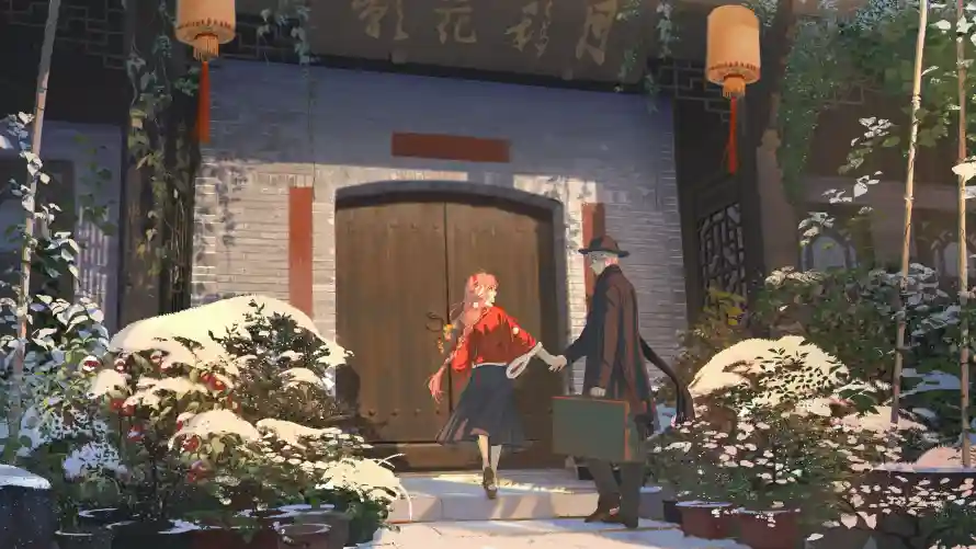 4k动漫壁纸 - 少女 - 雪景 - 中式建筑「哲风壁纸」 4k动漫壁纸 - 少女 - 雪景 - 中式建筑「哲风壁纸」