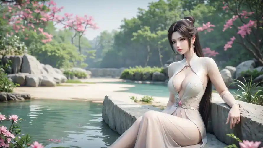 4k云韵壁纸 - 古风 - 樱花 - 湖水「哲风壁纸」