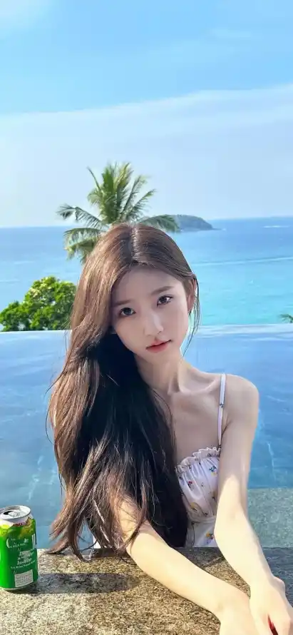 4k夏日壁纸 - 泳池 - 海景 - 长发「哲风壁纸」