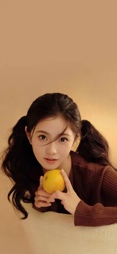 4k可爱壁纸 - 柠檬 - 双马尾 - 暖色调「哲风壁纸」