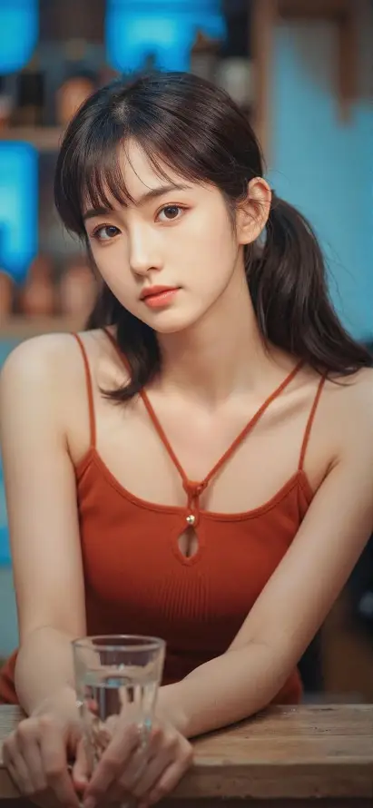 4k迷人壁纸 - 吊带裙 - 玻璃杯 - 手机壁纸「哲风壁纸」