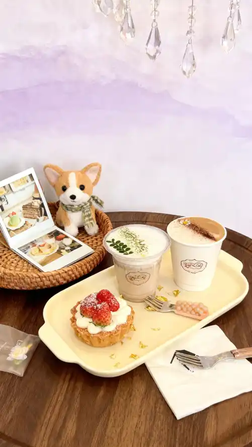 4k甜品壁纸 - 下午茶 - 小蛋糕 - 淡紫色「哲风壁纸」