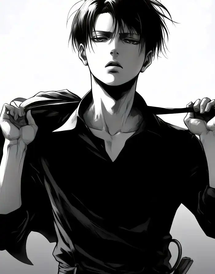 4k兵长壁纸 - 衬衫 - 黑白 - 利威尔「哲风壁纸」