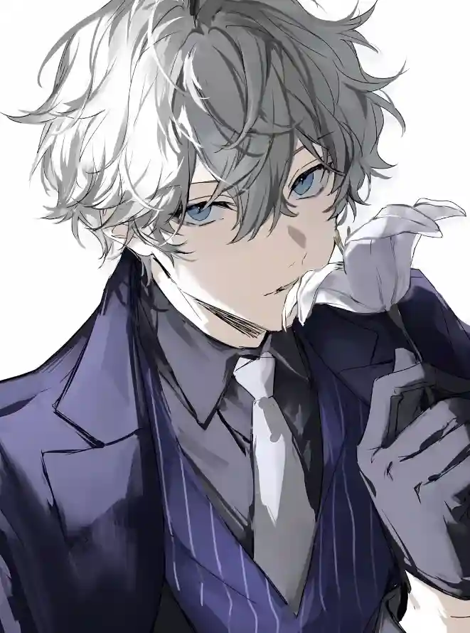 4k手套壁纸 - 花朵 - 蓝眼 - 西装「哲风壁纸」