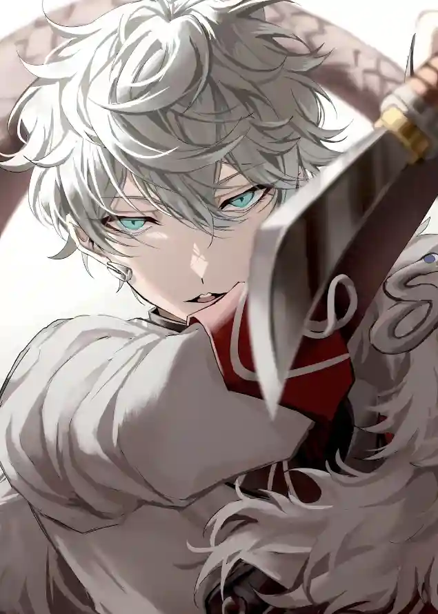 4k武器壁纸 - 白衣 - 蓝眼 - 银发「哲风壁纸」