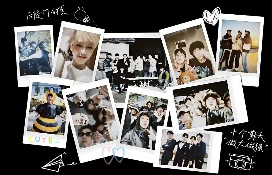 4k人物合照壁纸 - 十个勤天 - 手写文字 - 照片拼贴「哲风壁纸」