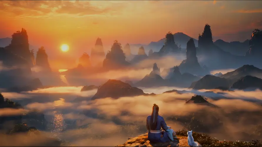 4k云海壁纸 - 夕阳 - 山峰 - 韩立「哲风壁纸」