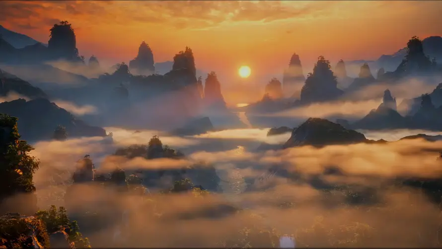 4k云海壁纸 - 仙侠 - 山峰 - 日出「哲风壁纸」 4k云海壁纸 - 仙侠 - 山峰 - 日出「哲风壁纸」