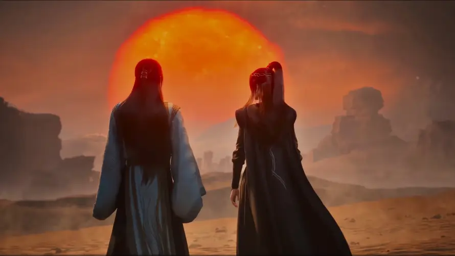 4k元瑶壁纸 - 古风 - 夕阳 - 沙漠「哲风壁纸」