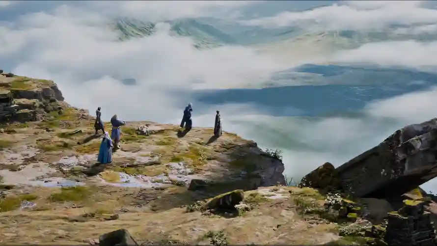 4k云海壁纸 - 人物 - 仙侠 - 山崖「哲风壁纸」