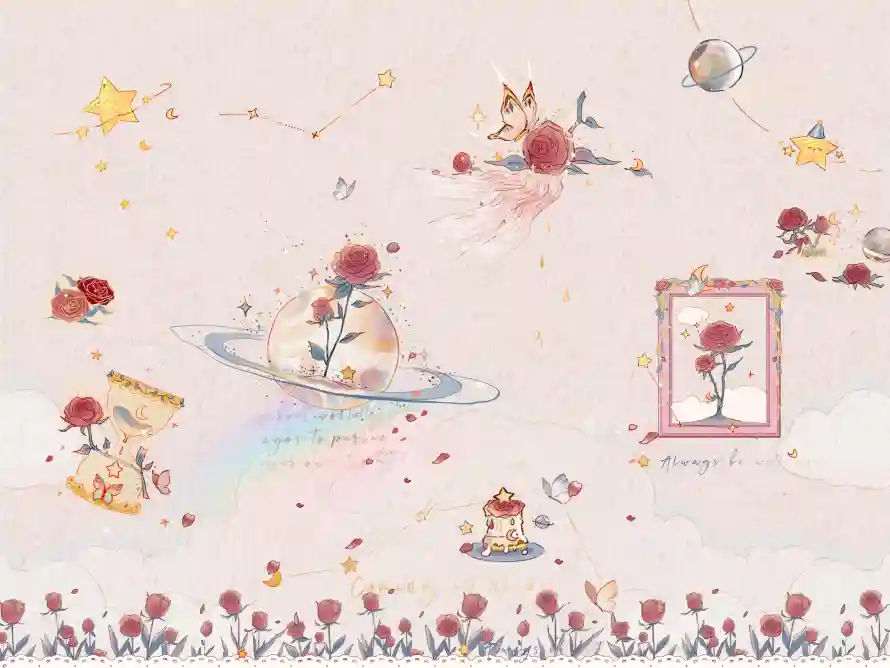 4k插画壁纸 - 星球 - 沙漏 - 玫瑰「哲风壁纸」 4k插画壁纸 - 星球 - 沙漏 - 玫瑰「哲风壁纸」