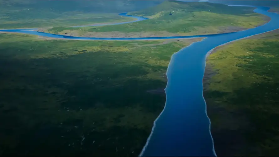 4k河流壁纸-自然景观 - 航拍-蓝色河流免费下载「哲风壁纸」