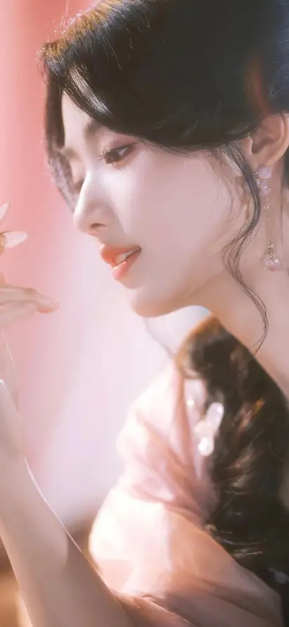 4k侧脸壁纸 - 古装 - 柔美 - 粉色「哲风壁纸」