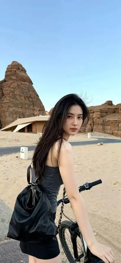 4k性感壁纸 - 沙漠 - 藍天 - 自行車「哲风壁纸」