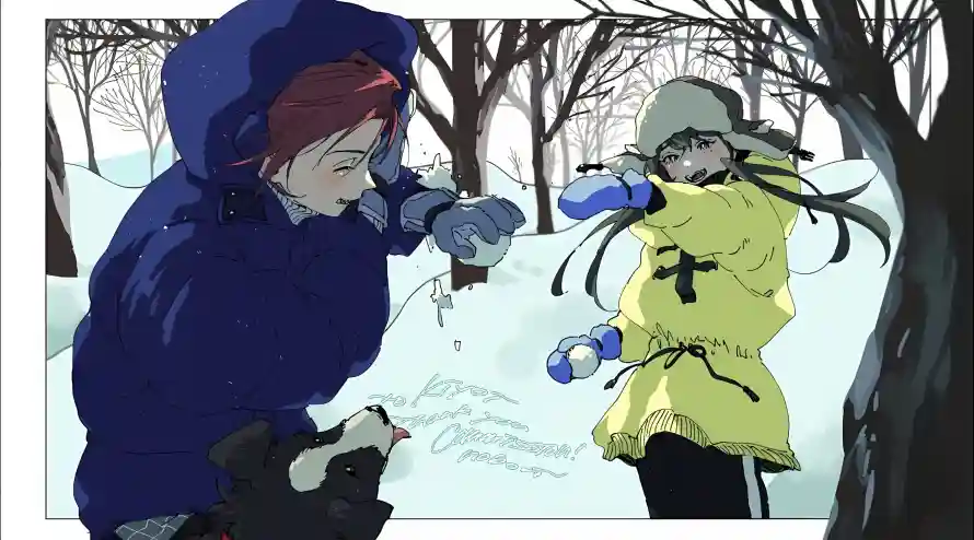 4k冬季壁纸 - 动漫 - 女孩 - 雪地「哲风壁纸」