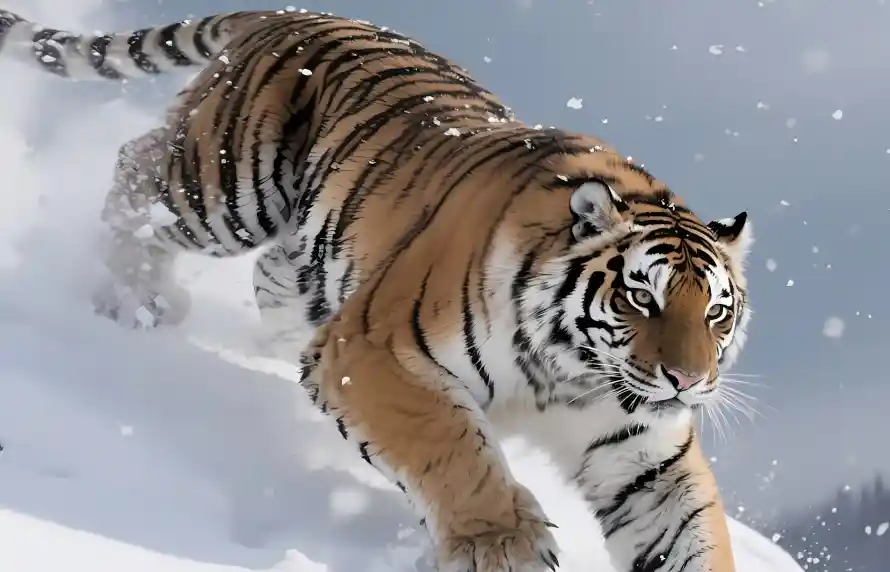 4k奔跑壁纸 - 寒冬 - 老虎 - 雪地「哲风壁纸」 4k奔跑壁纸 - 寒冬 - 老虎 - 雪地「哲风壁纸」