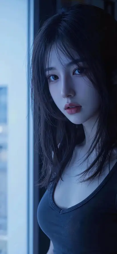 4k窗边壁纸 - 冷色调 - 氛围感 - 手机壁纸「哲风壁纸」