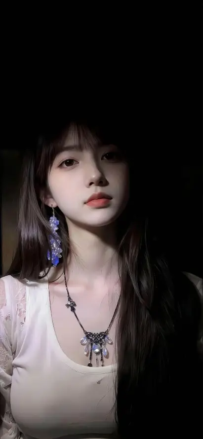 4k耳饰壁纸 - 项链 - 手机壁纸 - 暗色背景「哲风壁纸」